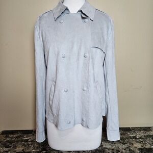 Kut From The Kloth Faux Suede Light Jacket Womens Medium Snap Front Soft Moto
